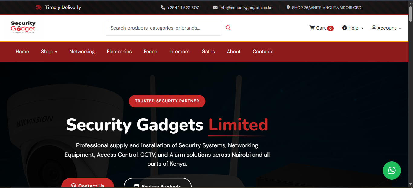 security Gadgets - web design project